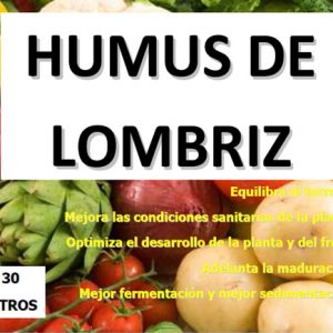 Humus de lombriz. 30 litros